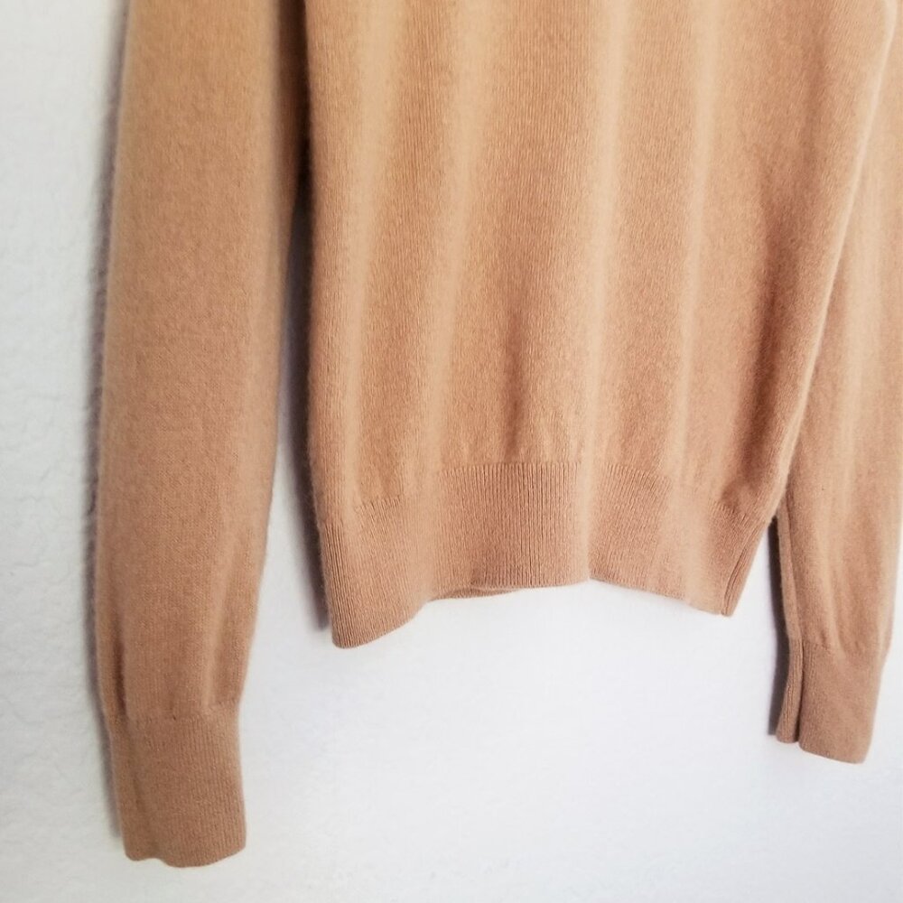 Quince 100% Mongolian Cashmere Crewneck Sweater S Camel Tan Soft Cozy $128 Basic - Picture 7 of 14